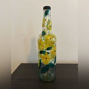 Hand painted wine bottle